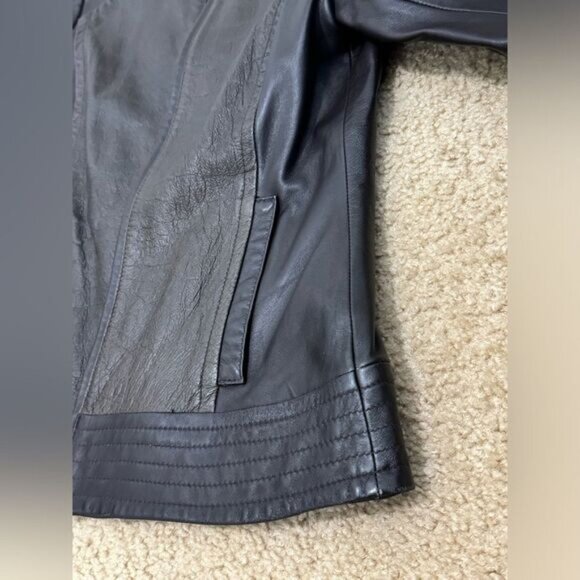 Via Spiga Genuine Leather Brown Jacket Women’s Sz XS - Picture 6 of 16